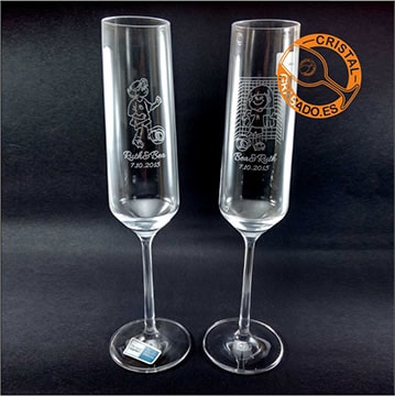 Copas schott zwiesel personalizadas dibujo boda